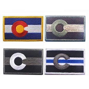 Tactical Embroidery Patch Airsoft Morale Patch 1 State Flag of Colorado Embroidery Patch Military Tactical Morale Patch Badges Emblem Applique Hook Patches for Clothes Backpack Accessories