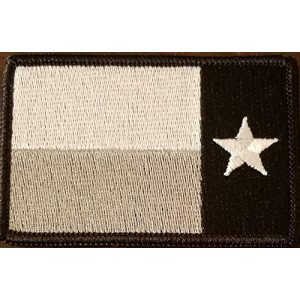 Fast Service Designs Airsoft Morale Patch 2 Texas State Left Reverse Flag Lone Star Embroidered Patch Fastener Backing Hook & Loop Morale Tactical Shoulder Emblem Black Border #8