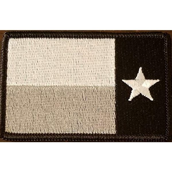 Fast Service Designs Airsoft Morale Patch 2 Texas State Left Reverse Flag Lone Star Embroidered Patch Fastener Backing Hook & Loop Morale Tactical Shoulder Emblem Black Border #8