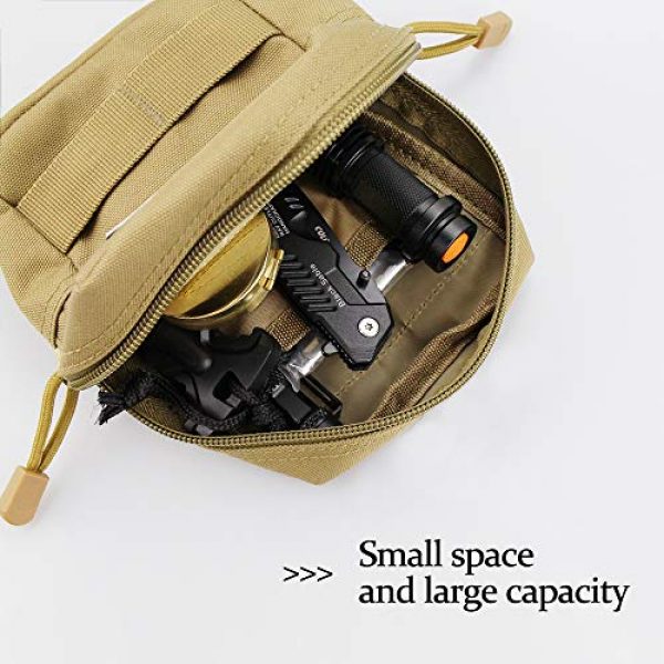 Monoki Tactical Pouch 3 Monoki Molle Pouches, 2 Pack Tactical Waist Bag Water-Resistant EDC Small Pouch Bags with D-Ring Hooks