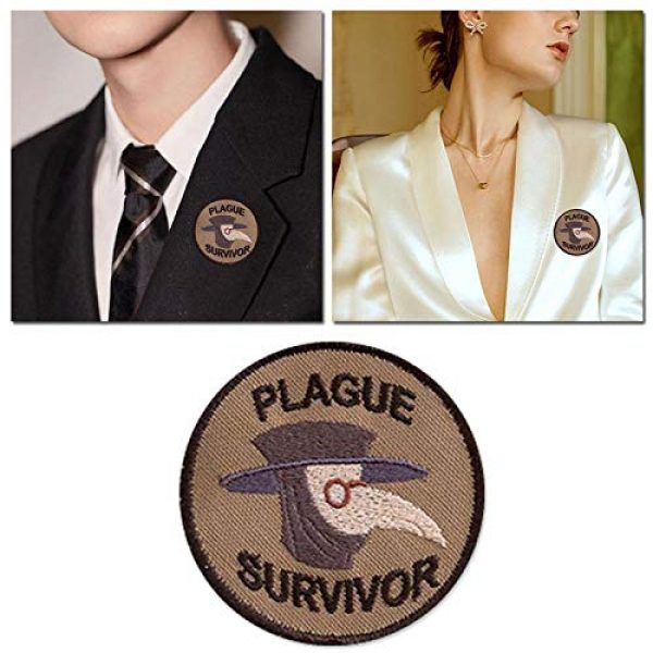 Esissenils Airsoft Morale Patch 7 Plague Survivor Geek Merit Badge Patch, 3PCS Patch Survivor Tactical Morale Embroidery Badge Hook and Loop Fastern Patches