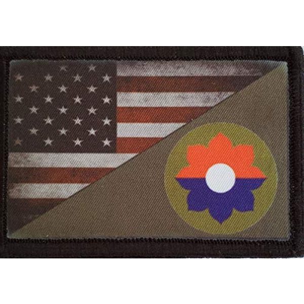 RedheadedTshirts Airsoft Morale Patch 1 Full Color 9th Infantry Division USA Flag Morale Patch Tactical Military. 2x3" Hook and Loop Made in The USA