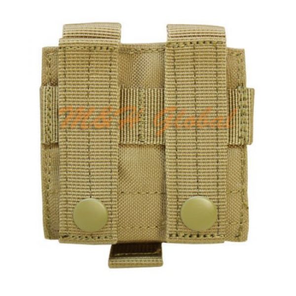 MH GLOBAL Tactical Pouch 2 Single Frag Grenade Pouch MOLLE PALS- Tan