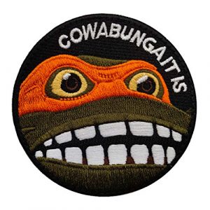 ODSP Airsoft Morale Patch 1 Cowabunga It is Embroidered Patch Sew on Appliques Decorate Badge Hook-Backed Morale Patches Emblem DIY Accessories 3 Inch