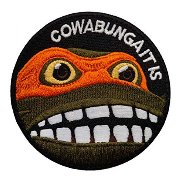 ODSP Airsoft Morale Patch 1 Cowabunga It is Embroidered Patch Sew on Appliques Decorate Badge Hook-Backed Morale Patches Emblem DIY Accessories 3 Inch