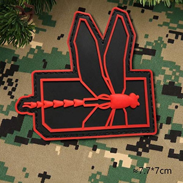 Morton Home Airsoft Morale Patch 4 Morton Home Dragonfly Military Tactical Morale 3D PVC Patch Badges Rubber Patch Morale Military Armband Tactical Patches (red)