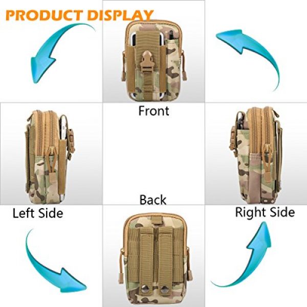 IronSeals Tactical Pouch 2 IronSeals Tactical Molle Pouch Compact EDC Utility Gadget Belt Waist Gear Bag with Cell Phone Holster Holder Pouch for 4.7"-6.1" iPhone 12Pro/12/11Pro/11 with Slim Case (Bonus: 2 Shoelace Buckle)
