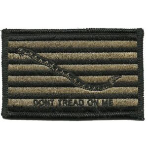 Gadsden and Culpeper Airsoft Morale Patch 1 Shoulder Patch - Navy Jack Don't Tread On Me - Coyote Tan