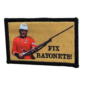 RedheadedTshirts Airsoft Morale Patch 1 Zulu Fix Bayonets Morale Patch. Features Color Sgt Bourne with his Martini Henry Rifle from the Movie Zulu. Perfect for your Tactical Gear, Backpack, Operator Baseball Cap,or Vest. Made in the USA