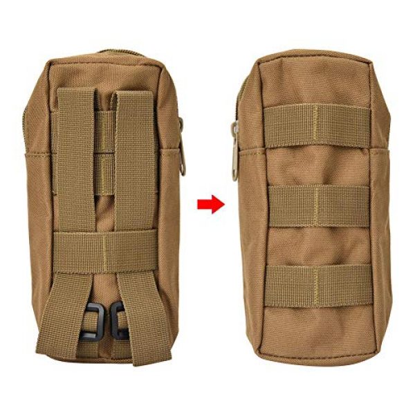 Pasamer Tactical Pouch 3 Pasamer Tacticals-Pouches,Nylon Waterproof Outdoor Camping Accessory Bags Hanging Waist Bag for Hiking Running Cycling Climbing Travel (Khaki)