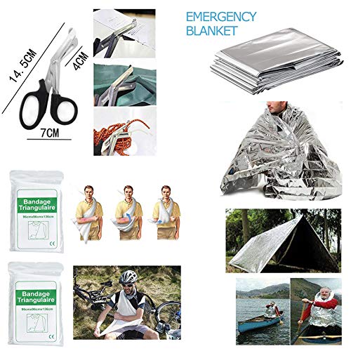 Tianers Tactical Pouch 5 Survival Gear Kit 11 in 1 Molle Pouch EDC Survival Bag, Tactical Compact Water-Resistant EDC Pouch 1000D Nylon with Wire Saw, Emergency Blanket, Shear, Key Rings, Ergonomic Spoon,Paracord Bracelet ect