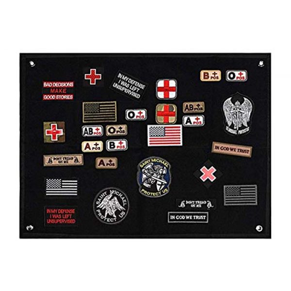 Acbell Airsoft Morale Patch 1 Tactical Morale Velcro Patch Holder-Military Patch Fabric Display Board Used for Collection Storage Show Various Armband Army Velcro 23.62 inch x 17.72 inch