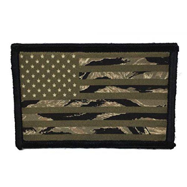 RedheadedTshirts Airsoft Morale Patch 1 Olive Drab/Tiger Stripe USA Flag Morale Patch. Perfect for Your Tactical Military Army Gear, Backpack, Operator Baseball Cap, Plate Carrier or Vest. 2x3" Hook Patch. Made in The USA