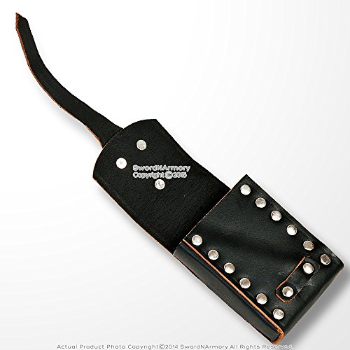 Medieval Gears Tactical Pouch 3 Medieval Gears Brand Black Genuine Leather Belt Pouch Bag w/Strap Medieval Renaissance Costume Biker