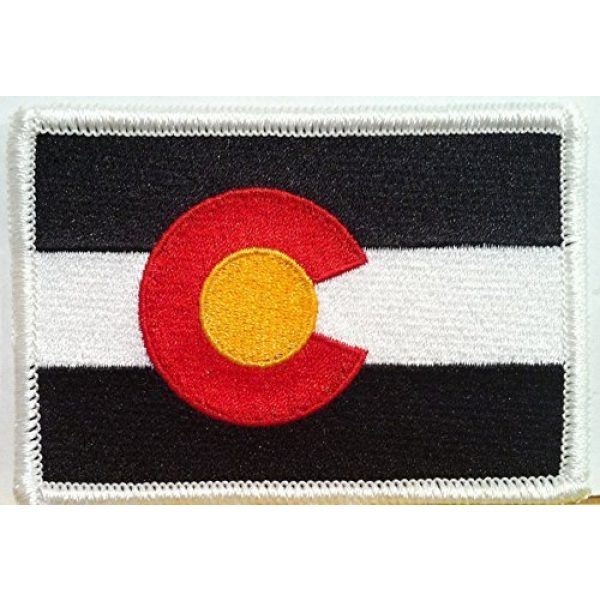 Fast Service Designs Airsoft Morale Patch 1 Colorado Flag Embroidered Patch with Hook & Loop Travel Morale Patriotic USA MC Biker Shoulder White Emblem #26