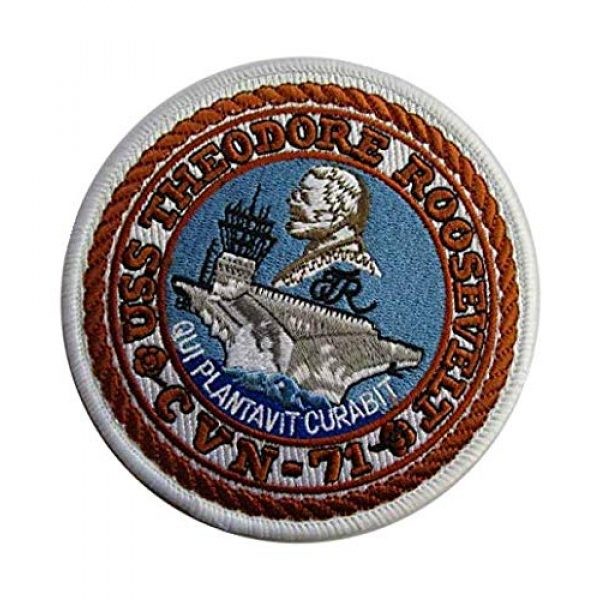 Embroidery Patch Airsoft Morale Patch 3 US USS Theodore Roosevelt CVN-71 Military Hook Loop Tactics Morale Embroidered Patch