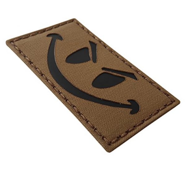 Tactical Freaky Airsoft Morale Patch 5 Coyte Brown Infrared Evil Smiley 3.5x2 Tan Arid Tactical Morale Hook-and-Loop Patch