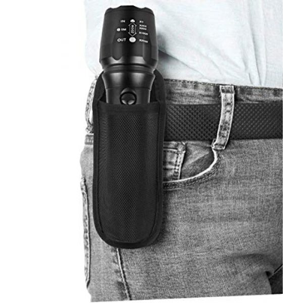 abcGoodefg Tactical Pouch 3 abcGoodefg Tactical Flashlight Holster for Duty Belt Long Clip-On Flashlight Holder Pouch Compact Torch Handheld LED Flashlight Carrier Case, Black 1 Pack
