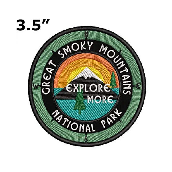 Sassy Treasures Airsoft Morale Patch 2 Great Smoky Mountains National Park, North Carolina - Explore More - 3.5" Embroidered Patch DIY Iron On/Sew On Vacation Souvenir Travel Novelty Theme Decorative Applique