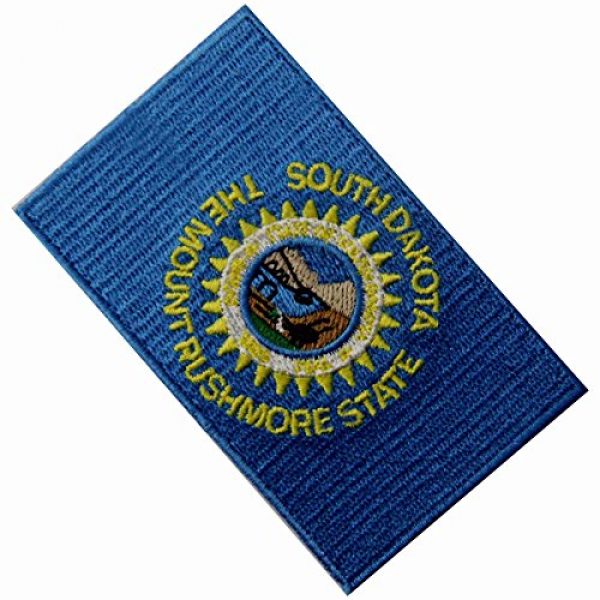 EmbTao Airsoft Morale Patch 4 South Dakota State Flag Embroidered Emblem Iron On Sew On SD Patch