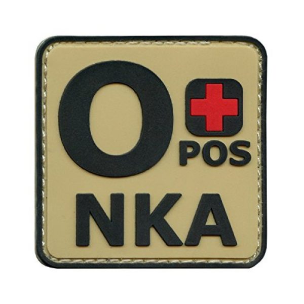LEGEEON Airsoft Morale Patch 1 LEGEEON Desert Arid OPOS O+ NKA Blood Type No Known Allergies Morale DCU AOR1 PVC Rubber Fastener Patch