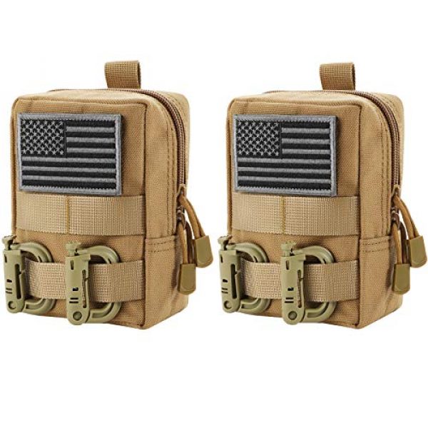 FRTKK Tactical Pouch 1 FRTKK 2 Pack Molle Pouches - Tactical Compact Water-Resistant EDC Pouch Bag Small Utility Pouch