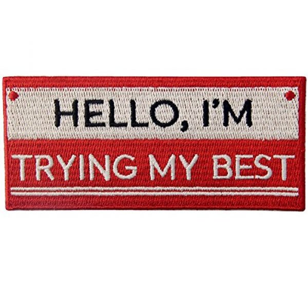 Rocking Planet Airsoft Morale Patch 1 Hello I'm Trying My Best Biker Patch Embroidered Morale Applique Iron On Sew On Emblem