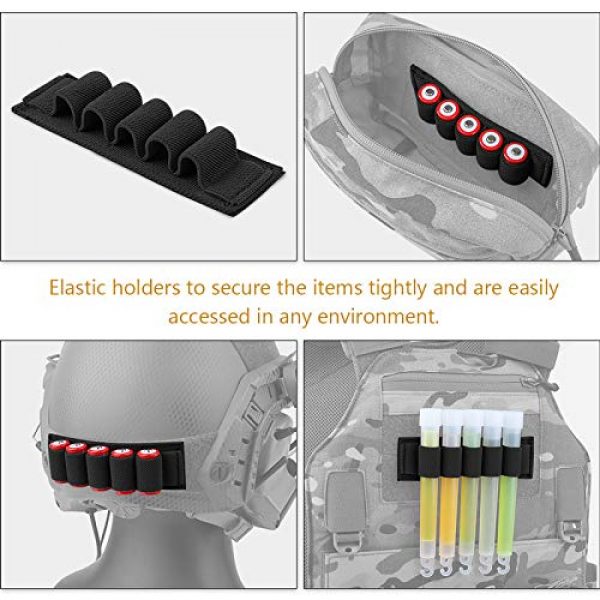 KRYDEX Tactical Pouch 4 KRYDEX Chemlight Battery Holder Shot Shell Tray Pen Elastic Storage 5 Cells Hook & Loop Light Glow Stick Panel
