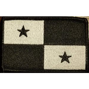 Fast Service Designs Airsoft Morale Patch 1 Panama Flag Patch with Hook & Loop Tactical Morale Black & White Emblem Black Border