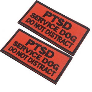ODSP Airsoft Morale Patch 5 PTSD Service Dog DO NOT Distract Tactical Military Morale Badge Emblem Embroidered Fastener Hook & Loop Patches Appliques for Harnesses Vests 3.93" x 1.97" Sized (2PCS)