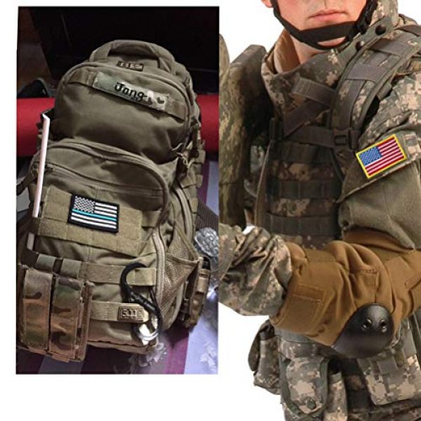 XUNQIAN Airsoft Morale Patch 5 Bundle 6 Pieces Full Color USA American Thin Blue Line Police Flag Three Percenter Tactical Don't Tread On Me Fully Embroidered Morale Tags Patch Set for Caps,Bags,Backpacks (A-6 Pieces Flag)