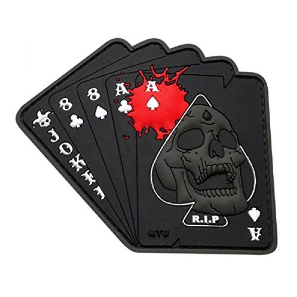 Miltacusa Airsoft Morale Patch 1 Miltacusa Ace of Spade Dead Mans Hand Gothic Skull 3D PVC Rubber Patch (MTD8)