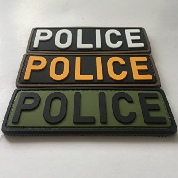 uuKen Airsoft Morale Patch 3 Police Tactical Patches 4"x1.4" Bundle with Hook Backing for Vest and Backpacks by uuKen Tactical Gear Patches (Bundle with Three Colors)