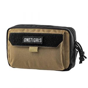 OneTigris Tactical Pouch 1 OneTigris Horizontal EDC Pouch Utility MOLLE Tool Bag Organizer with Phone Pocket & Patch Panel