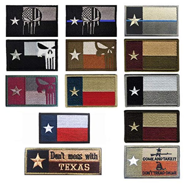 June Sports Airsoft Morale Patch 5 Texas State Flag Embroidered Patch Sew-On TX Lone Star Emblem ABG77