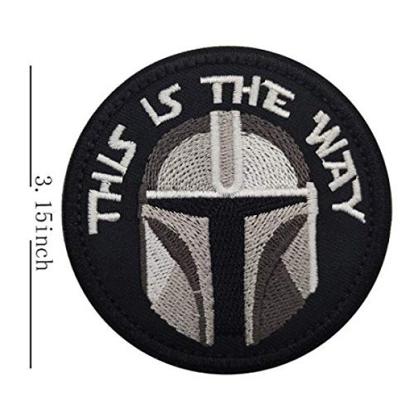 ODSP Airsoft Morale Patch 4 This is The Way Mandalorian Half Helmet Inspired Art Embroidered Fastener Hook and Loop Backing Tactical Morale Patch 3.15 Inch 2PCS