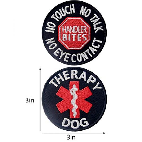 TailWag Planet Airsoft Morale Patch 3 Service Dog EMS Working Do Not Pet Distract Handler Bite Therapy Medic Paramedic Star Vest/Harnesses Tactical Morale Patch Embroidered Badge Fastener Hook & Loop Emblem, 6 Pcs