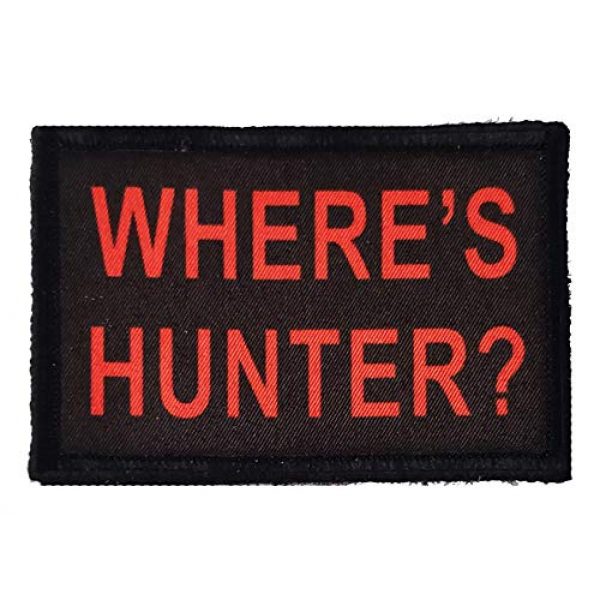 RedheadedTshirts Airsoft Morale Patch 1 Where's Hunter Morale Patch -Made in The USA- Funny Tactical Army Hook Patches Perfect for Your Plate Carrier Military Vest, hat, Backpack. Funny Patch by Redheadedtshirts!