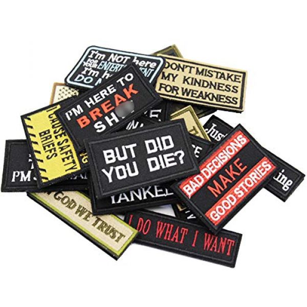 DATOUWEN ACCESSARY Airsoft Morale Patch 7 ZHDTW 18pcs Tactical Morale Patches Bundle for Army Fans Embroidery Patch with Fastener Hook and Loop Patch for Clothing Backpack Bags Uniforms (DT019)