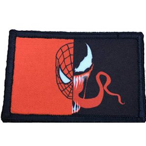RedheadedTshirts Airsoft Morale Patch 1 Venom/Spider Man Faces Morale Patch Funny Tactical Military 2x3" Hook and Loop