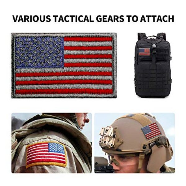 STARTAIKE Airsoft Morale Patch 3 STARTAIKE Bundle 6 Pcs Tactical Military Velcro Morale Patch Set USA Flag Full Embroidered Appliques for Caps Bags Jacket Uniforms