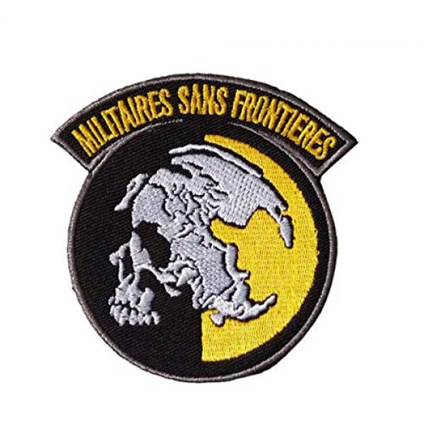 Tactical Embroidery Patch Airsoft Morale Patch 1 Metal Gear Solid MGS Peace Walker Militairy Sans Frontieres Embroidery Patch Military Tactical Morale Patch Badges Emblem Applique Hook Patches for Clothes Backpack Accessories