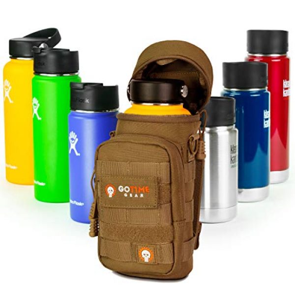 Go Time Gear Tactical Pouch 3 Go Time Gear Exo-Tek H2O MOLLE Water Bottle Pouch Hydration Carrier - Use as MOLLE Water Bottle Holder, Tactical Water Pouch, Hydration Carrier - Fits Up to 40 oz. Wide-Mouth Bottles