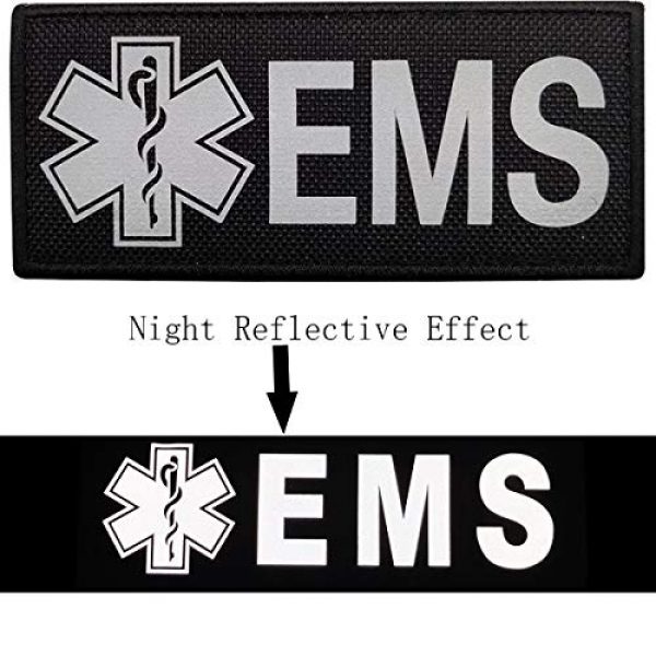 ODSP Airsoft Morale Patch 3 8.66 x 2.95 Inch Large Reflective EMS EMT Star of Life Patch - IR Infrared Medical Patches Tactical Military Morale Emblem Badages with Hook and Loop Fastener Backing, Bubble of 2 Pieces
