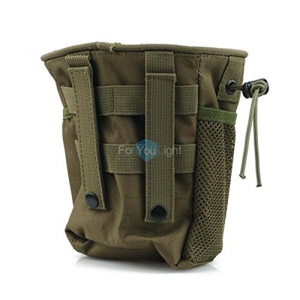 Emma Mall Tactical Pouch 2 Tactical MOLLE Folding Ammo Magazine Dump Pouch Drop Down Mag Utility Bag Small - OD