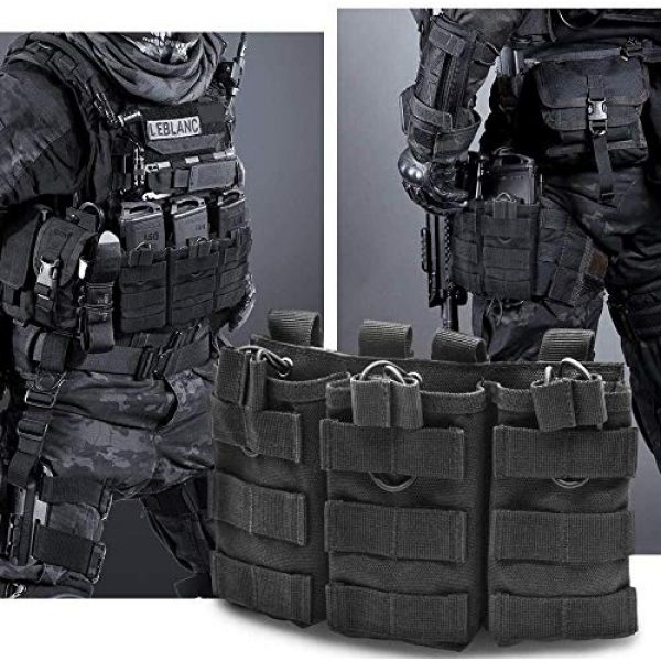 Onepin Tactical Pouch 5 Triple Magazine PouchMolle Open-Top Mag Pouch for M4, M16 Magazine Attaches to Tactical Vests, Rifle Cases, Backpacks - Holds 3 Mags
