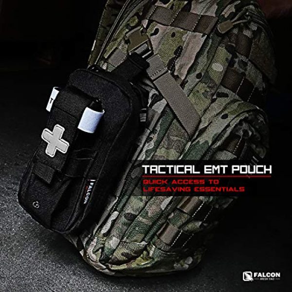 Falcon MediTac Tactical Pouch 4 New Falcon Medi-Tac Tactical EMT Pouch Everyday Carry First Aid Pouch with Molle System and Tourniquet Holder