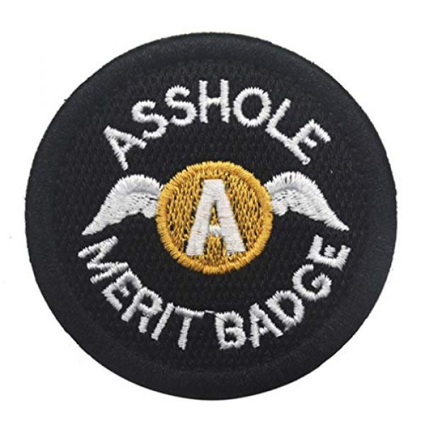 ShowPlus Airsoft Morale Patch 1 ShowPlus Asshole Merit Badge Morale Tactical Embroidered Patch (Black)