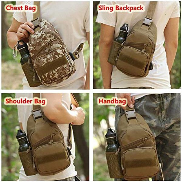 ACOMOO Tactical Backpack 6 ACOMOO Tactical Sling Bag One Strap Crossbody Mini Shoulder Backpack Black