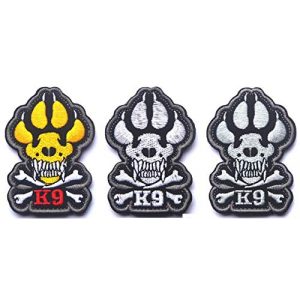 Tactical Embroidery Patch Airsoft Morale Patch 1 K-9 Paw Dog Claw Tracker Tactical Embroidery Patch Hook & Loop Morale Patch Military Patch for Clothing Accessory Backpack Armband (3pcs)
